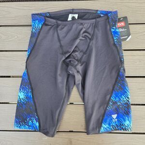 TYR Durafast PERSEUS Boys Mens Jammer Size 32 Blue/black  Swimwear Swimsuit New